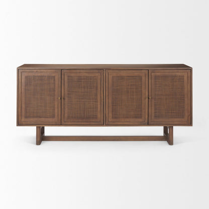 Grier Medium Brown Solid WoodCane Sideboard