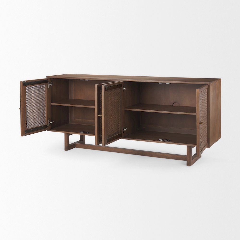 Grier Medium Brown Solid WoodCane Sideboard
