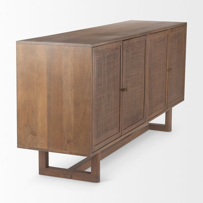 Grier Medium Brown Solid WoodCane Sideboard