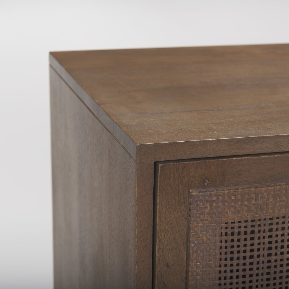Grier Medium Brown Solid WoodCane Sideboard