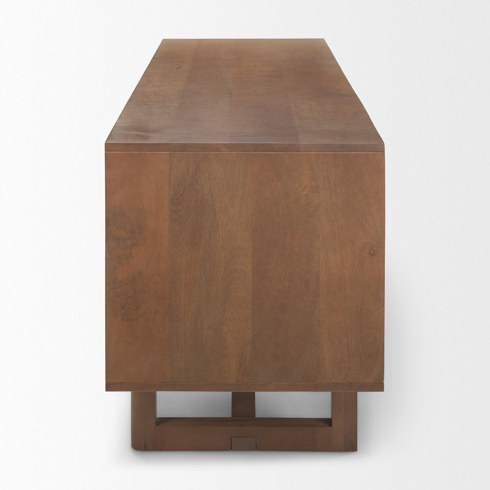 Grier 65.0L x 18.75W x 23.0H Medium Brown Solid WoodCane Media Console