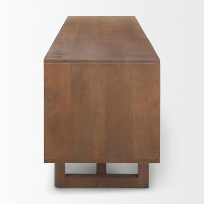 Grier 65.0L x 18.75W x 23.0H Medium Brown Solid WoodCane Media Console