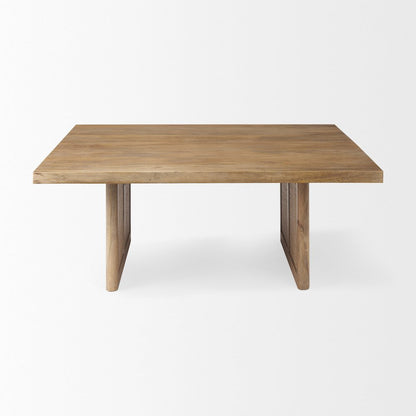 42" Square Light Brown Wood Cane Coffee Table