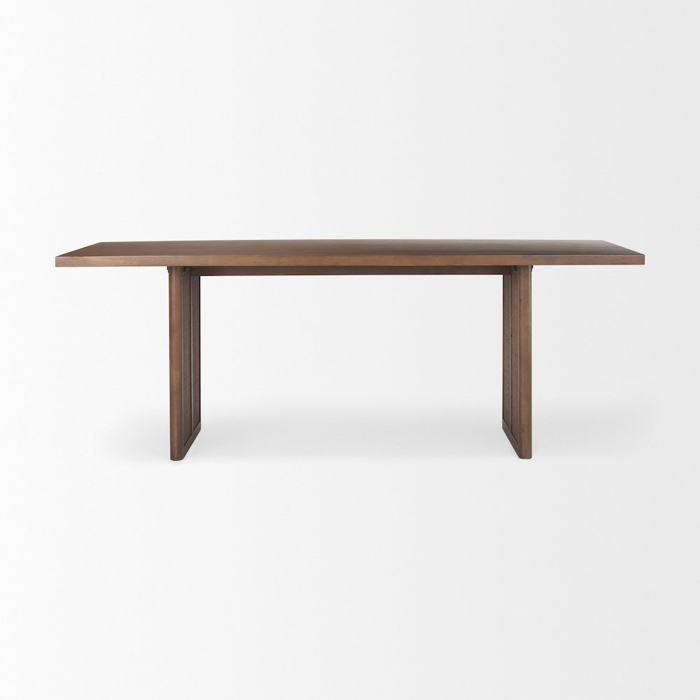 Grier 84L Medium Brown Wood Cane Dining Table