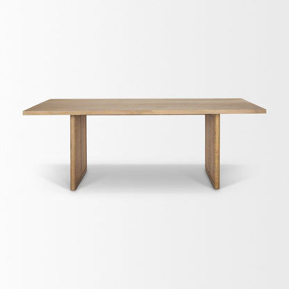 Grier 84L Light Brown Wood Cane Dining Table
