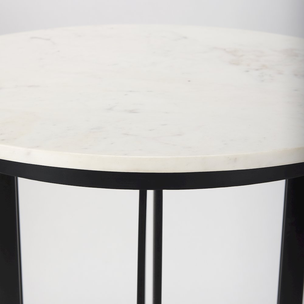 Tanner Marble & Matte Black Bistro Table