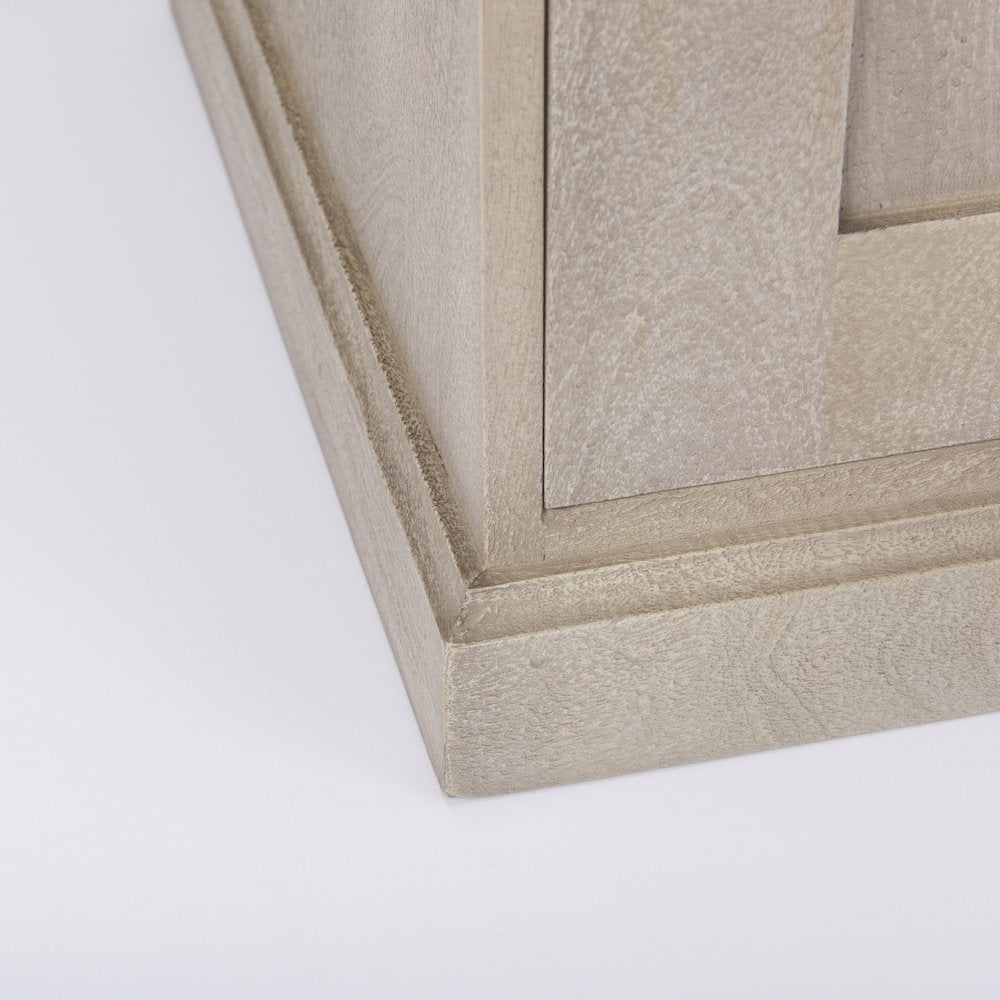 Beige Woodblack Accents 2 Door Accent Cabinet