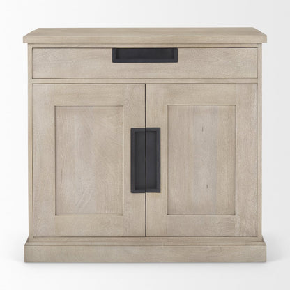 Beige Woodblack Accents 2 Door Accent Cabinet