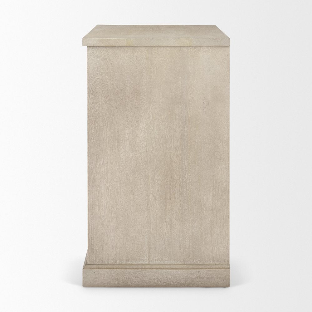 Beige Woodblack Accents 2 Door Accent Cabinet