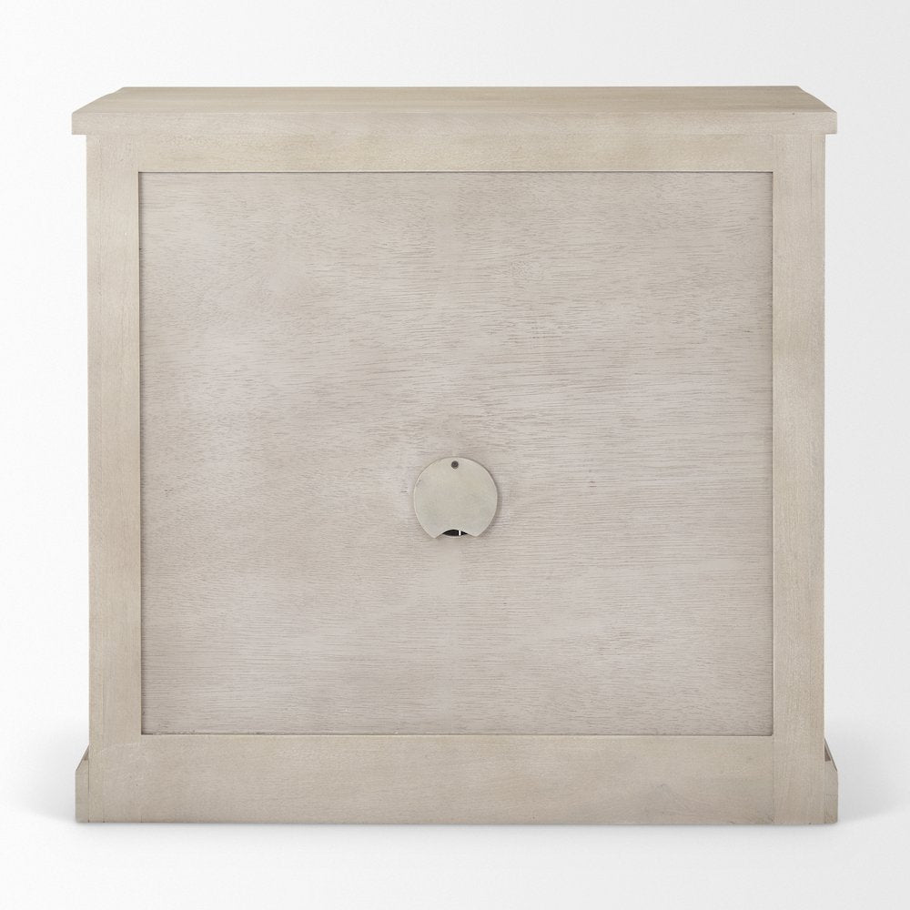 Beige Woodblack Accents 2 Door Accent Cabinet