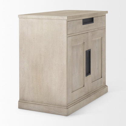 Beige Woodblack Accents 2 Door Accent Cabinet