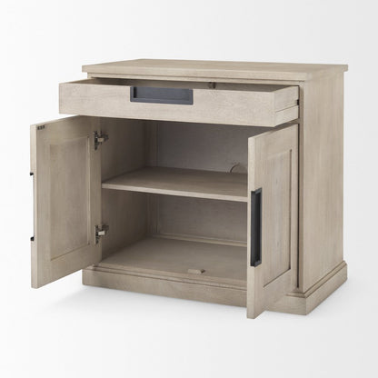 Beige Woodblack Accents 2 Door Accent Cabinet