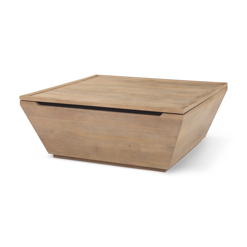 41.0L X 41.0W X 16.0H Brown Wood Angular Coffee Table