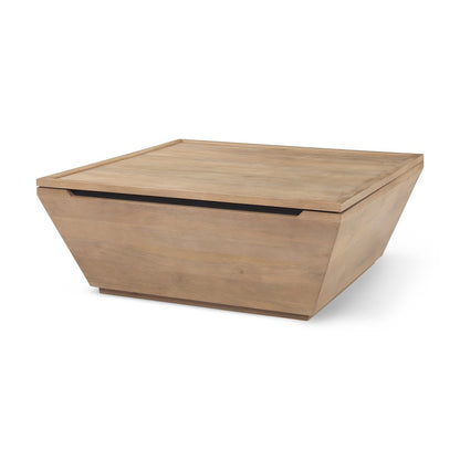 41.0L X 41.0W X 16.0H Brown Wood Angular Coffee Table