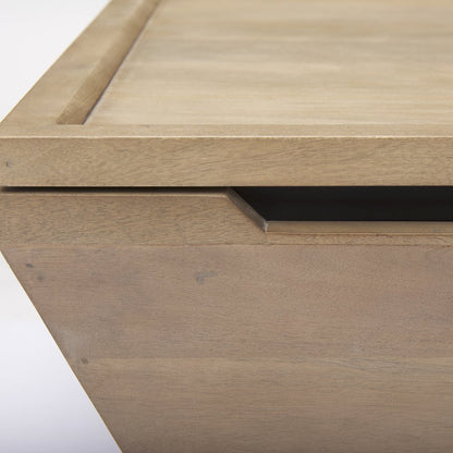 41.0L X 41.0W X 16.0H Brown Wood Angular Coffee Table