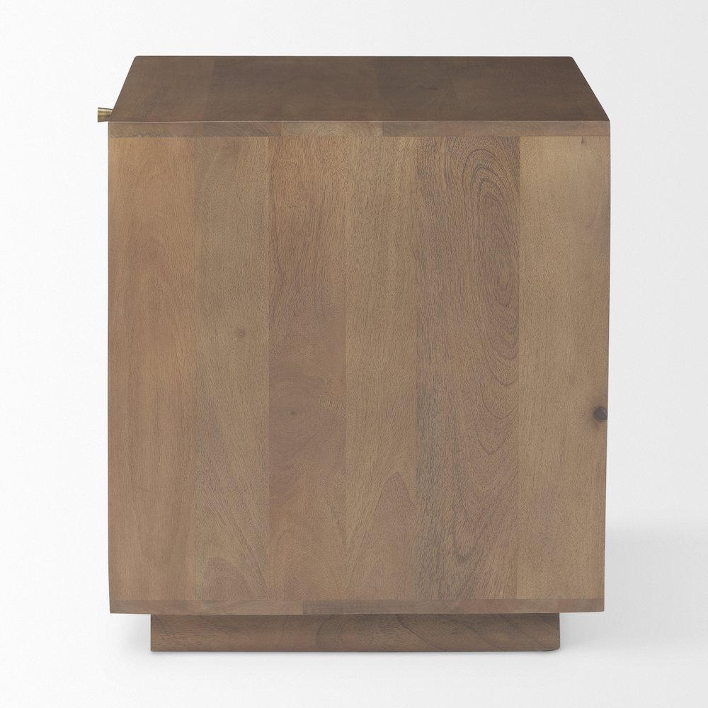 Grier Medium Brown Wood Cane Accent Table