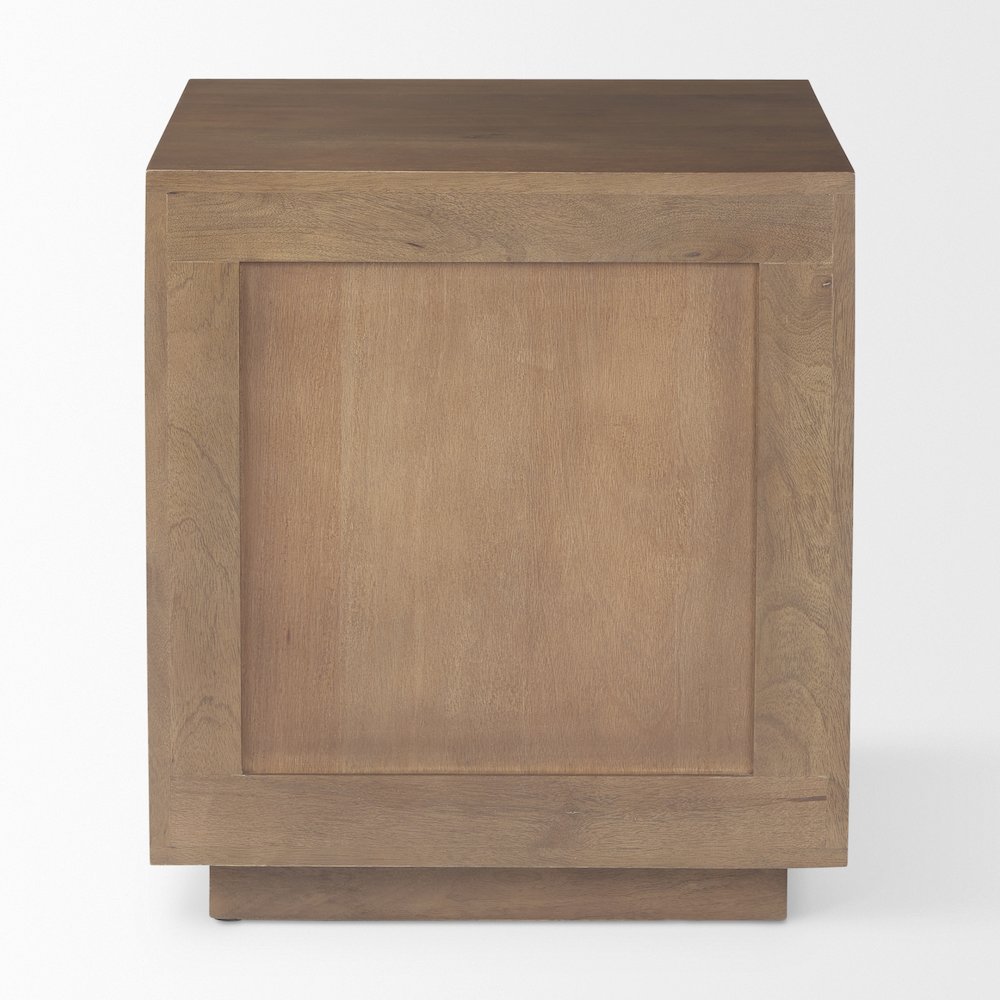 Grier Medium Brown Wood Cane Accent Table