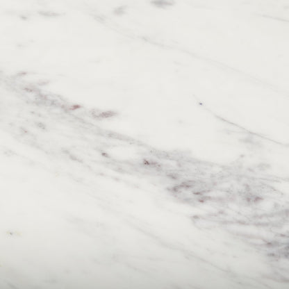 Amika White Marble Top Black Metal Base Kitchen Island
