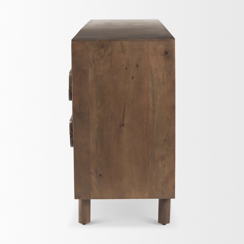 Astrid 71L x 17W x 30.3H Medium Brown Solid Wood 6 Drawer Sideboard
