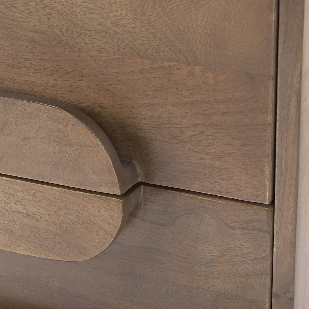 Medium Brown Solid Wood 3 Drawer Cabinet