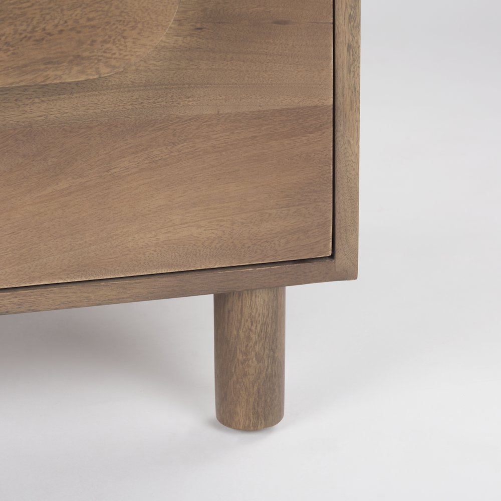 Medium Brown Solid Wood 3 Drawer Cabinet