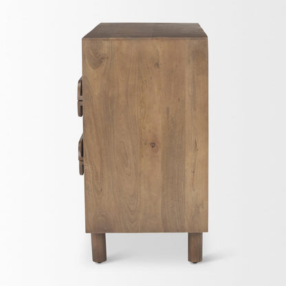 Medium Brown Solid Wood 3 Drawer Cabinet