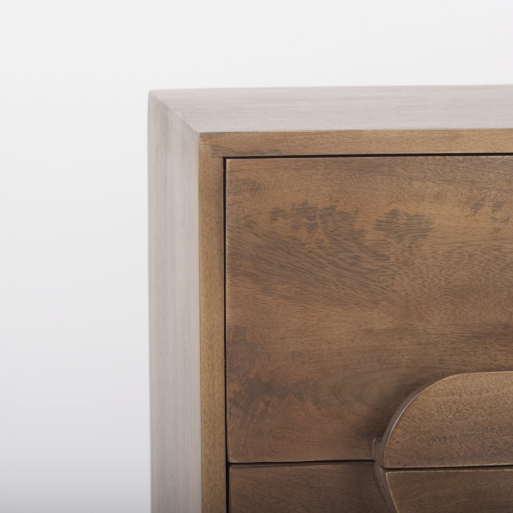 Medium Brown Solid Wood 3 Drawer Cabinet