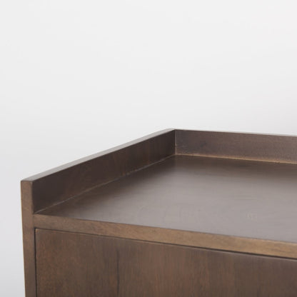 Lillie Medium Brown Wood 4 Door Tray Top Sideboard