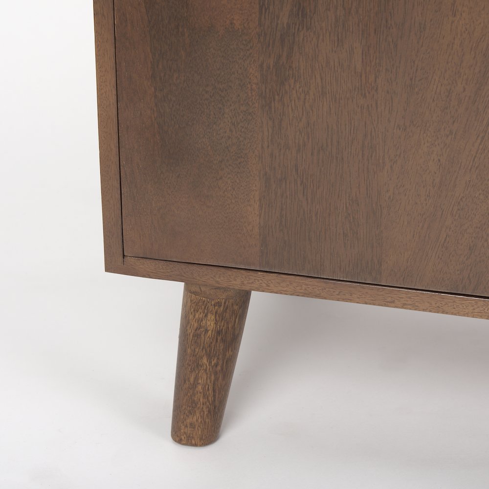 Lillie Medium Brown Wood 4 Door Tray Top Sideboard