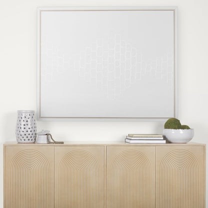 Tucker Light Brown Wood Carved Arch Pattern 4 Door Sideboard