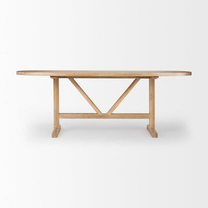 Viktor 84"L Light Brown Solid Wood Dining Table