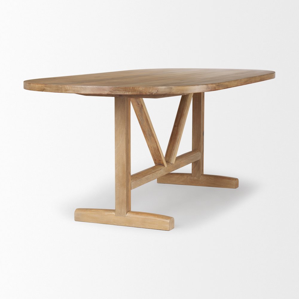 Viktor 84"L Light Brown Solid Wood Dining Table