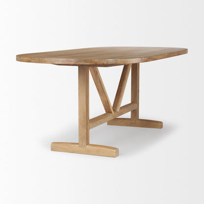 Viktor 84"L Light Brown Solid Wood Dining Table