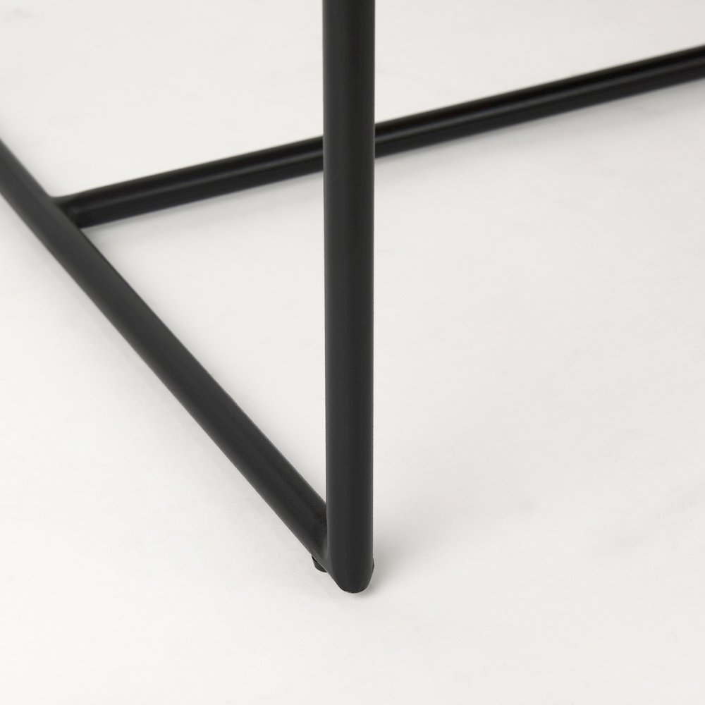 Beige Upholstered Seat Wood Back, Black Metal Frame Dining Chair