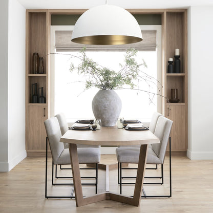 Beige Upholstered Seat Wood Back, Black Metal Frame Dining Chair