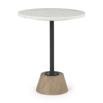 Maxwell Marble Top Pedestal End/Side Table