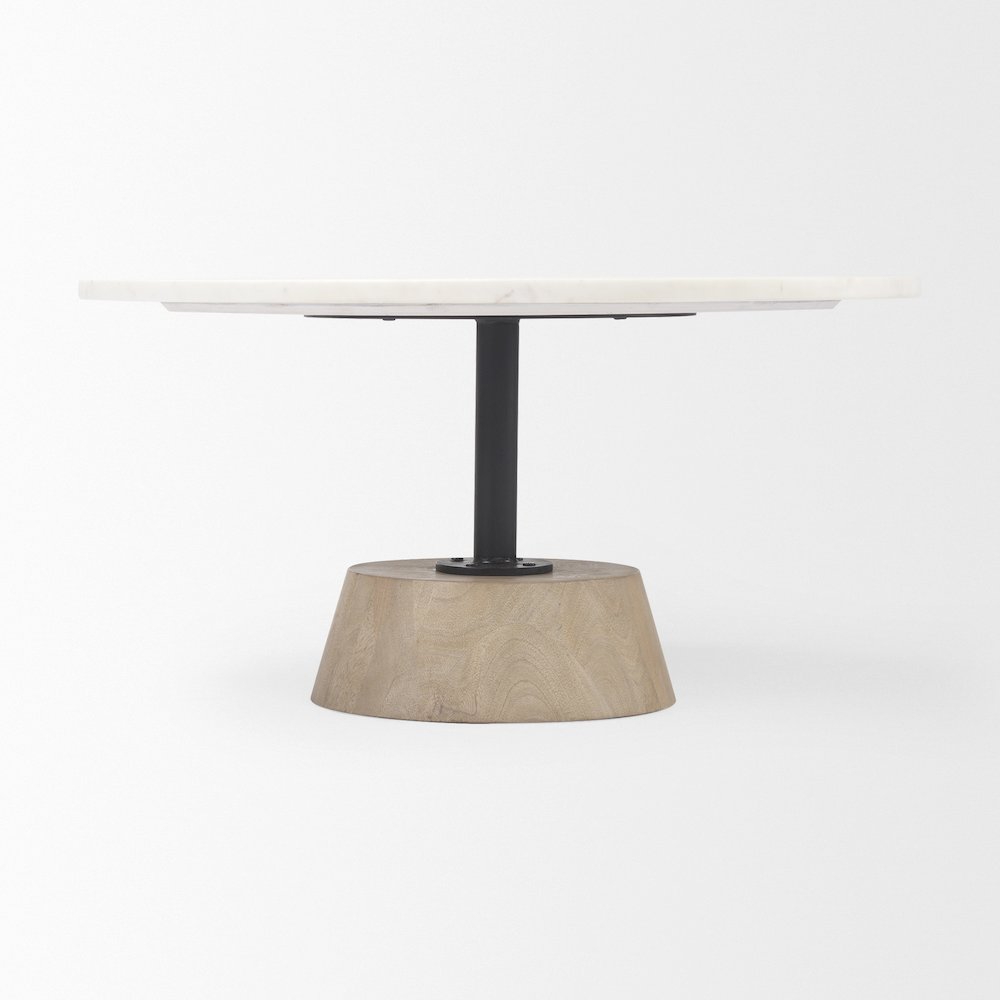 Marble Top Pedestal Base Round Coffee Table