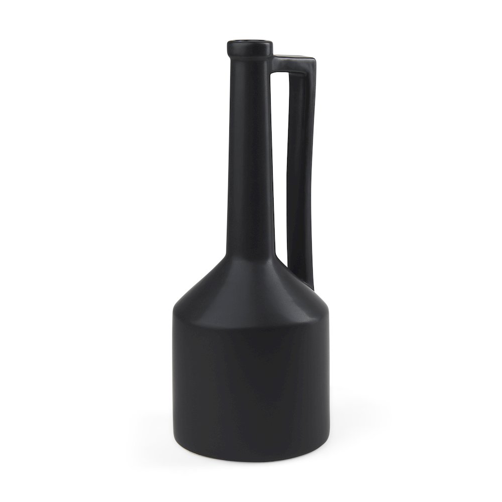 Burton 17.1H Large Matte Black Ceramic Jug Vase