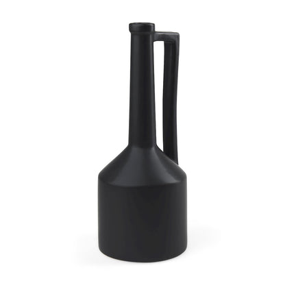 Burton 17.1H Large Matte Black Ceramic Jug Vase