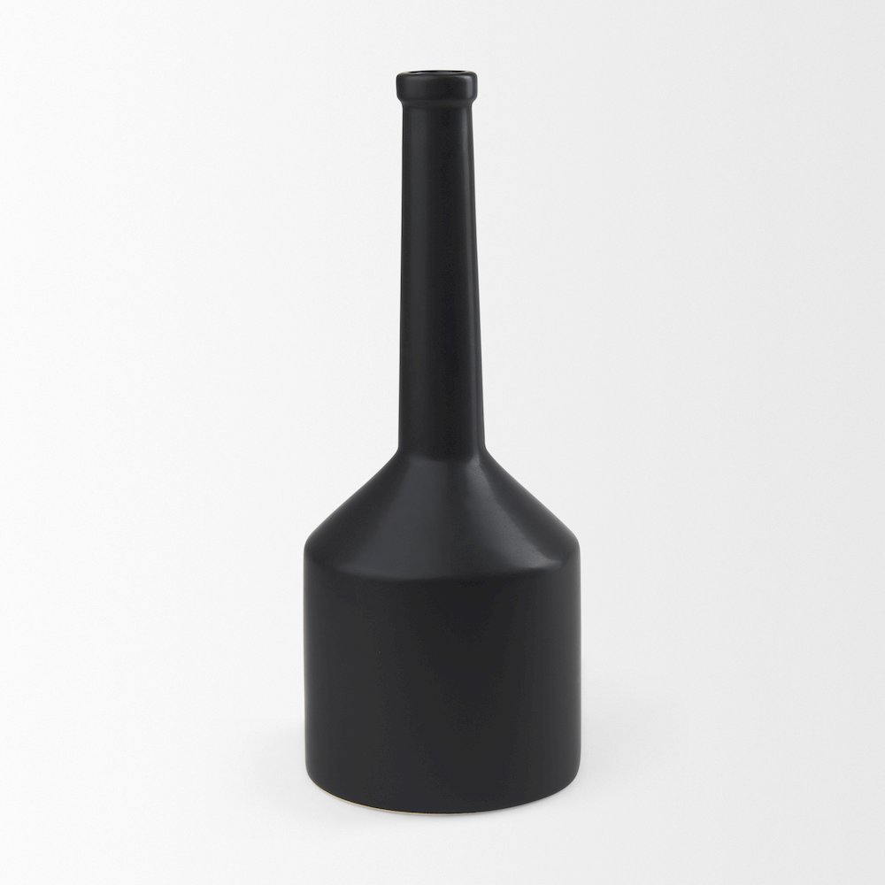 Burton 17.1H Large Matte Black Ceramic Jug Vase