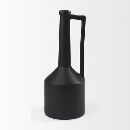 Burton 17.1H Large Matte Black Ceramic Jug Vase