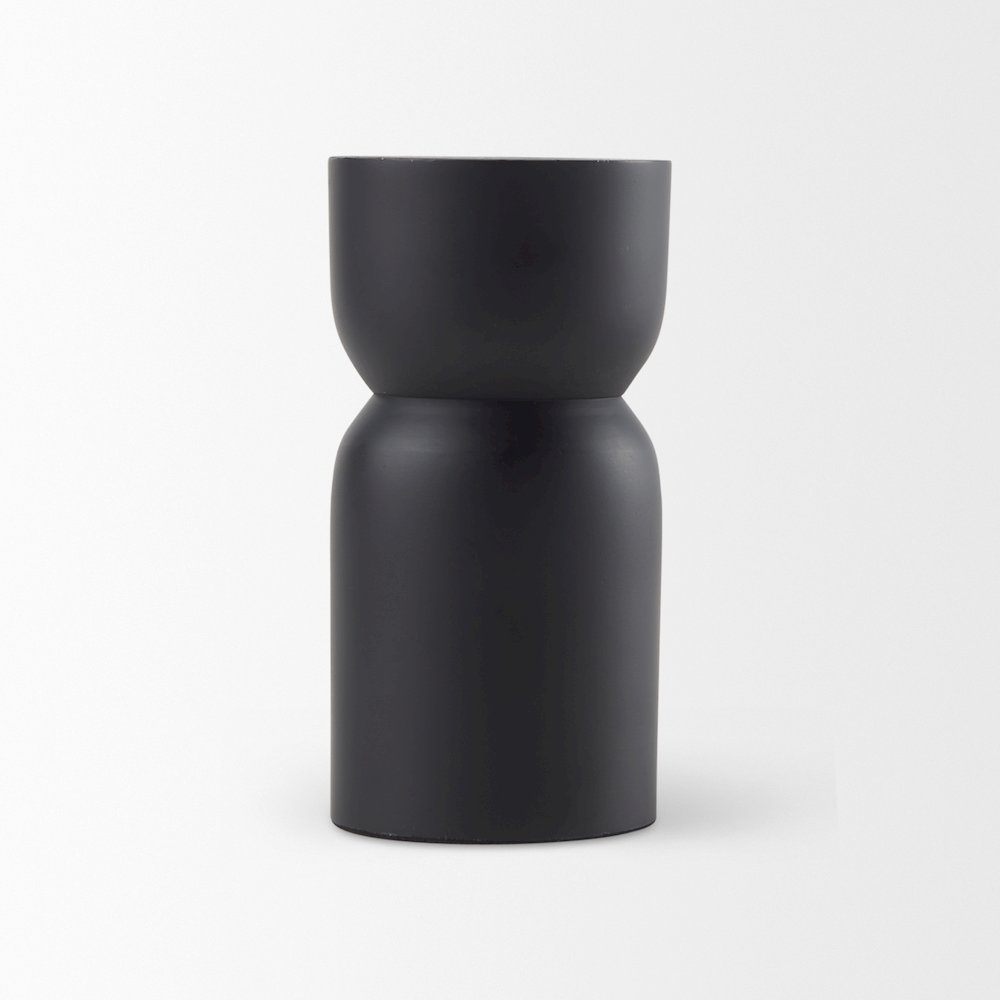 Malta Small Black Metal Candle Holder