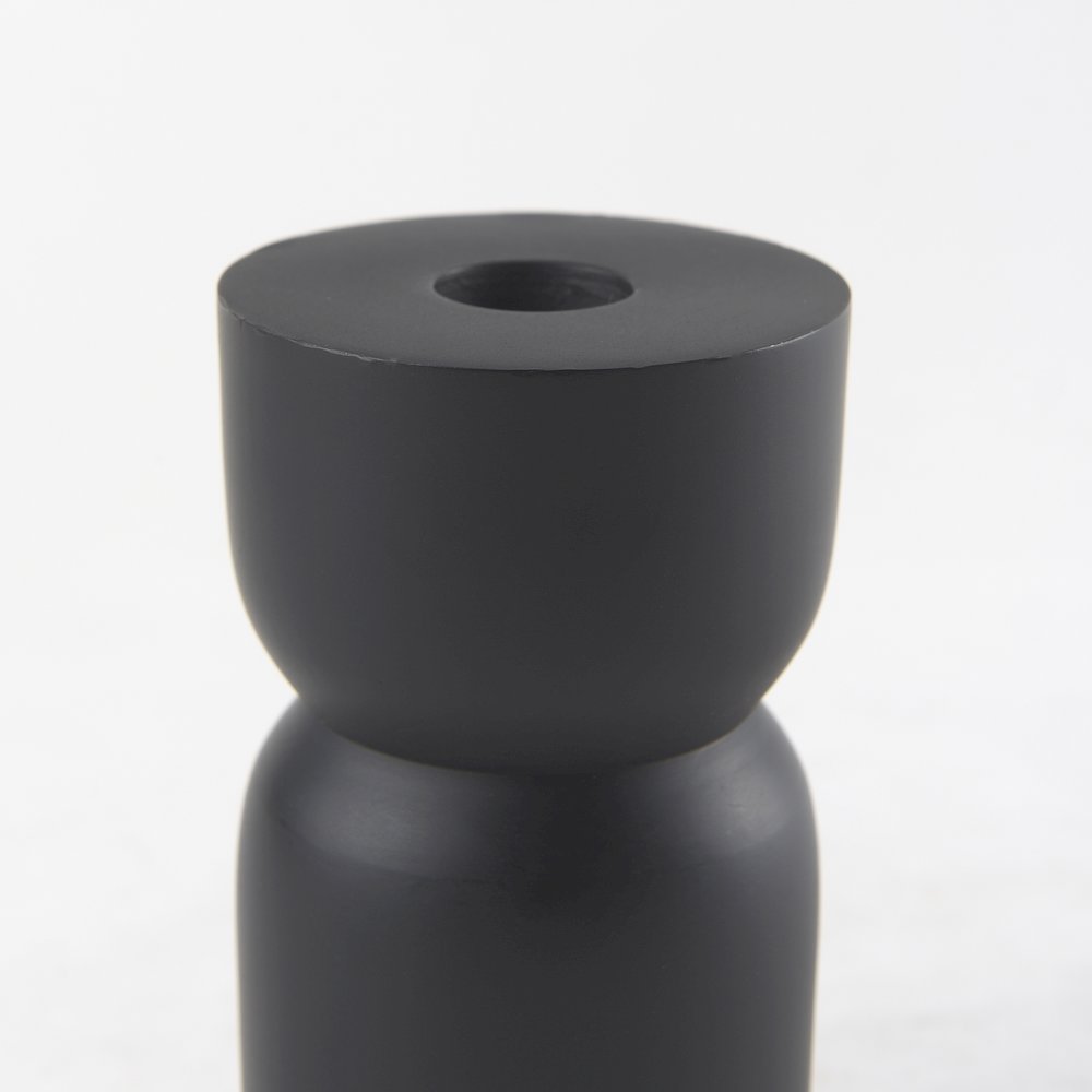 Malta Small Black Metal Candle Holder