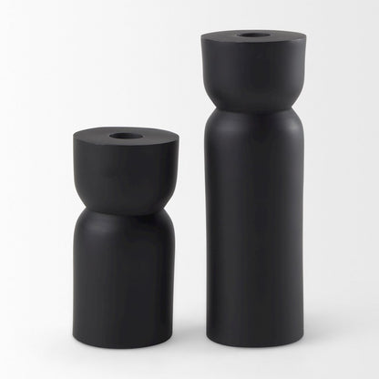 Malta Small Black Metal Candle Holder