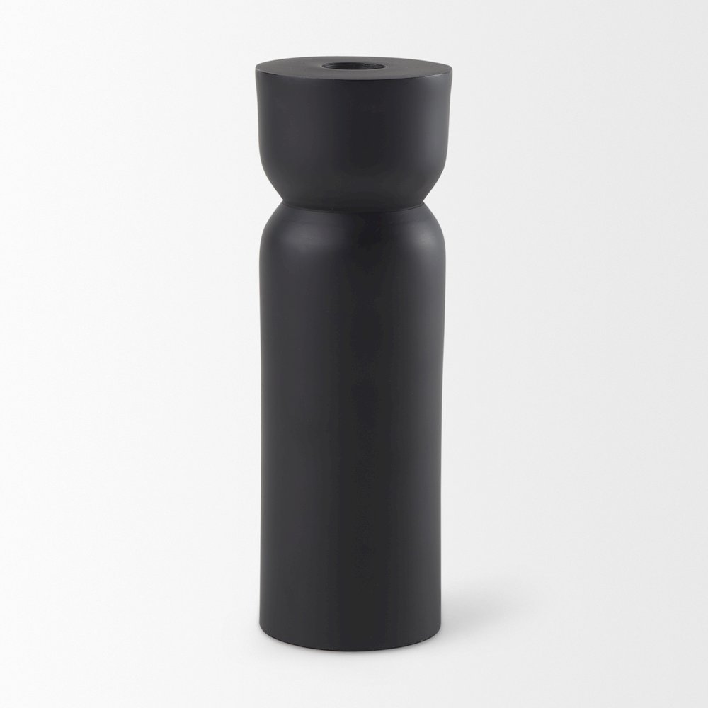 Malta Black Large Metal Candle Holder