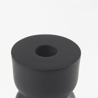 Malta Black Large Metal Candle Holder