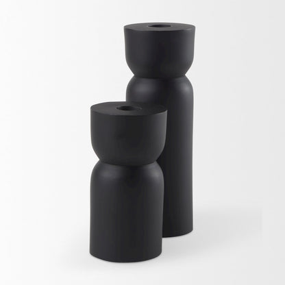 Malta Black Large Metal Candle Holder