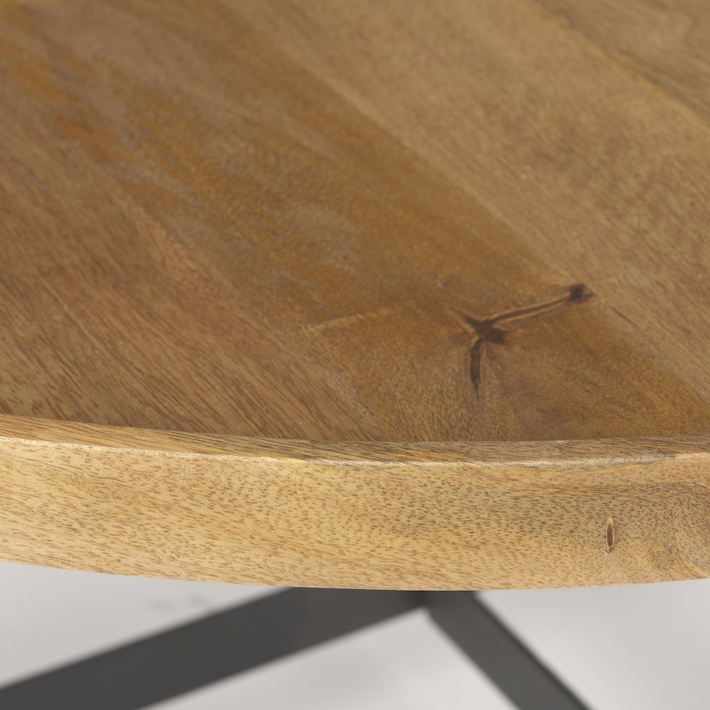 Medium Brown Woodblack Metal Large Coffee Table