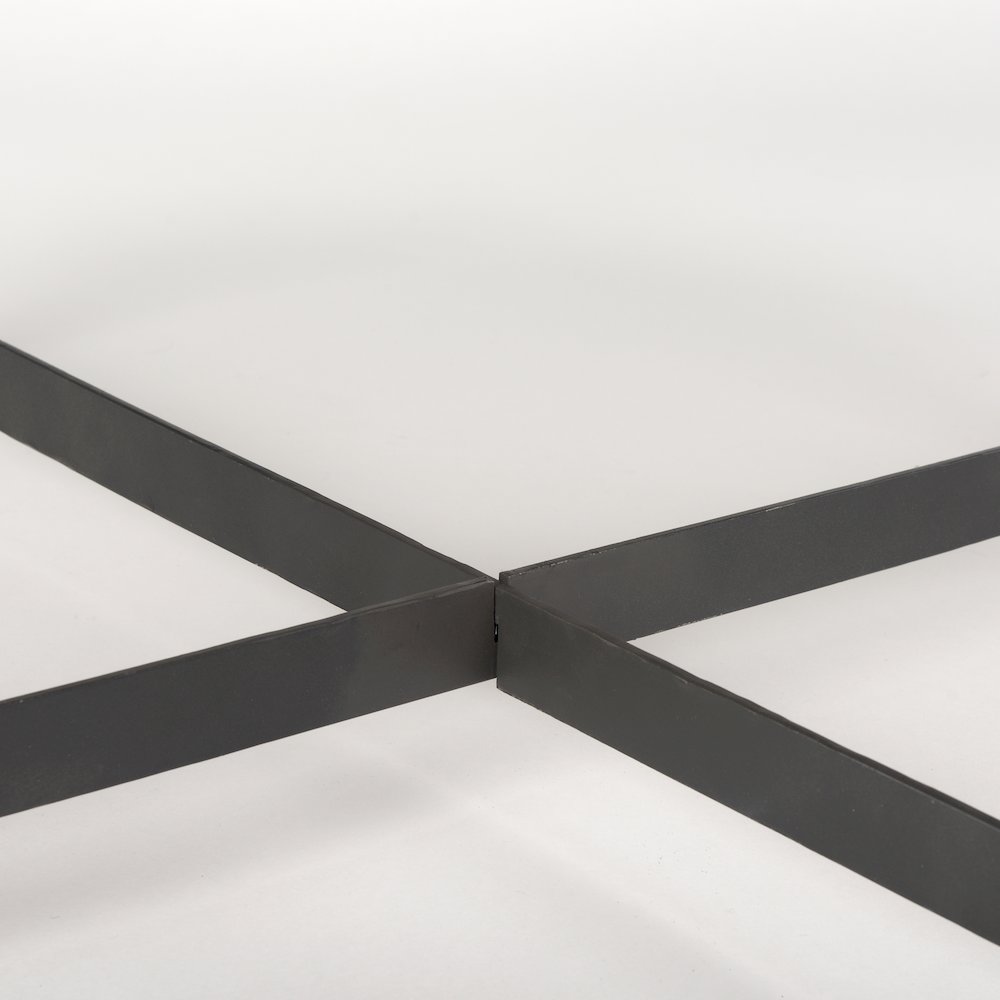 Medium Brown Woodblack Metal Large Coffee Table