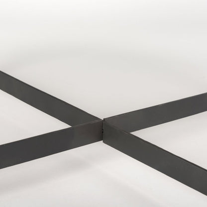 Medium Brown Woodblack Metal Large Coffee Table